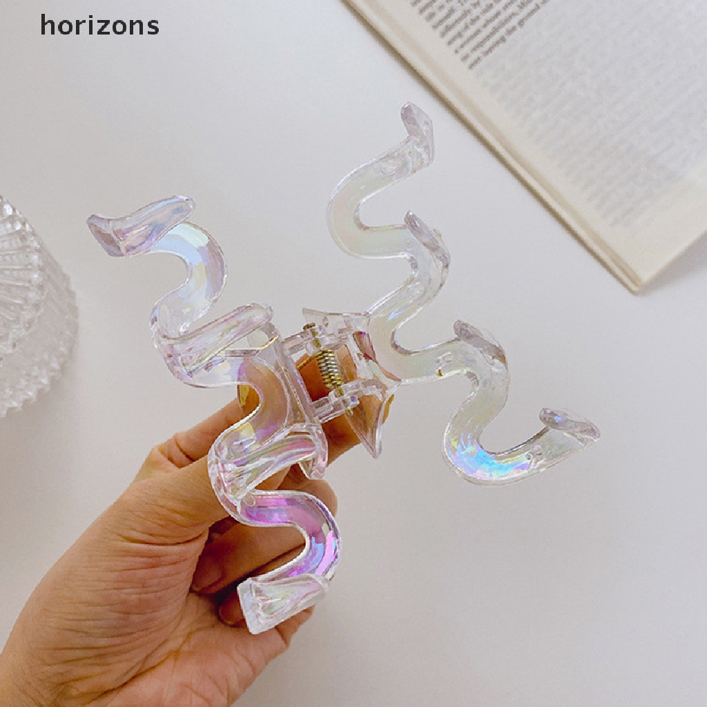 Kẹp Tóc Càng Cua Bằng Acrylic Màu Sắc Retro Pháp