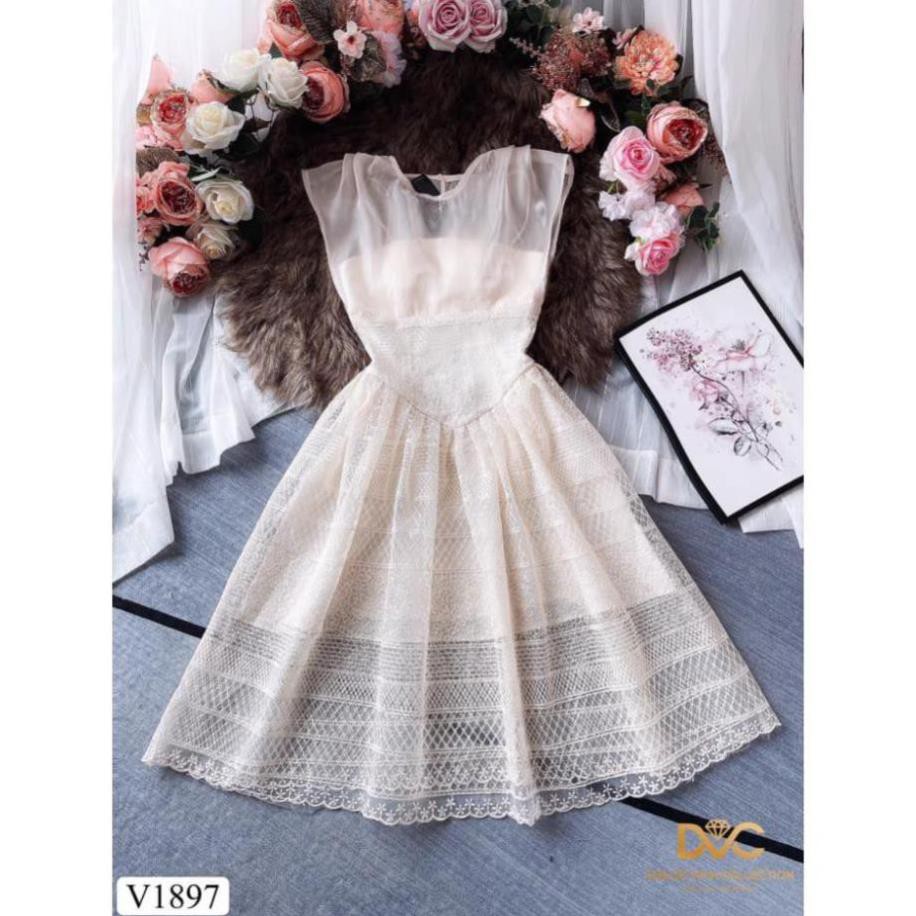 váy trắng dự tiệc sang chảnh V1897 - Đẹp Shop DVC