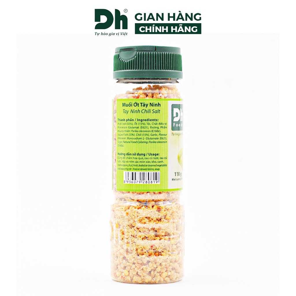 Muối ớt Tây Ninh DH Foods hạt to gia vị chấm hoa quả loại 1 thơm ngon 60/80/110gr - DHMTN45