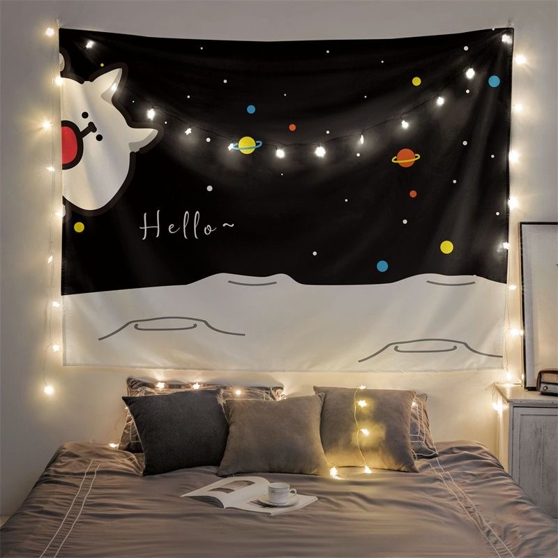 [In stock + free hook] The most popular bedroom tapestry decorative cloth wall murals (150*130cm)