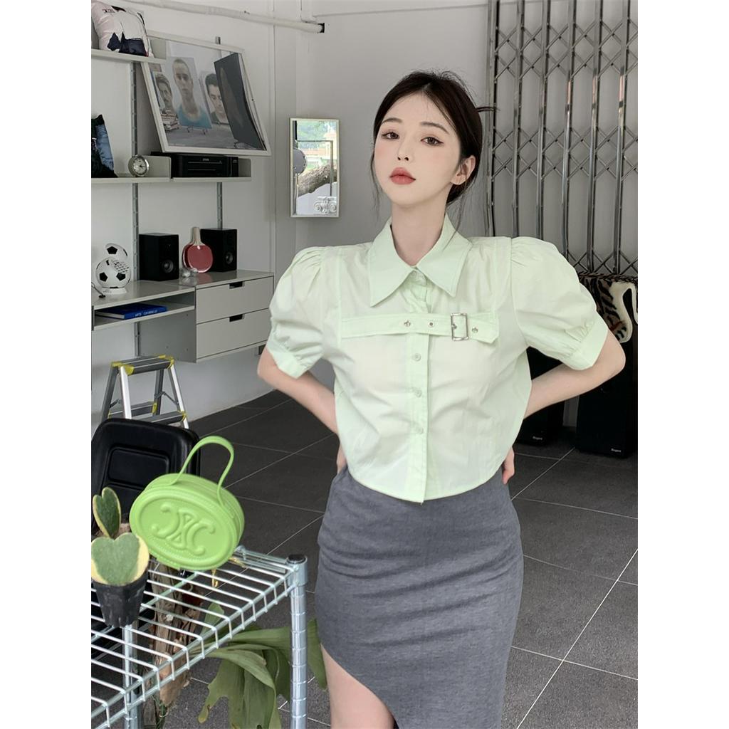 Áo Thun Cộc Tay Dáng Ngắn Thời Trang Mùa Hè Cho Nữ 63131