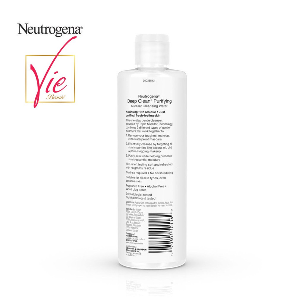 Nước Tẩy Trang NEUTROGENA thanh lọc và làm sạch sâu - NEUTROGENA Deep Clean Purifying Water Micellar