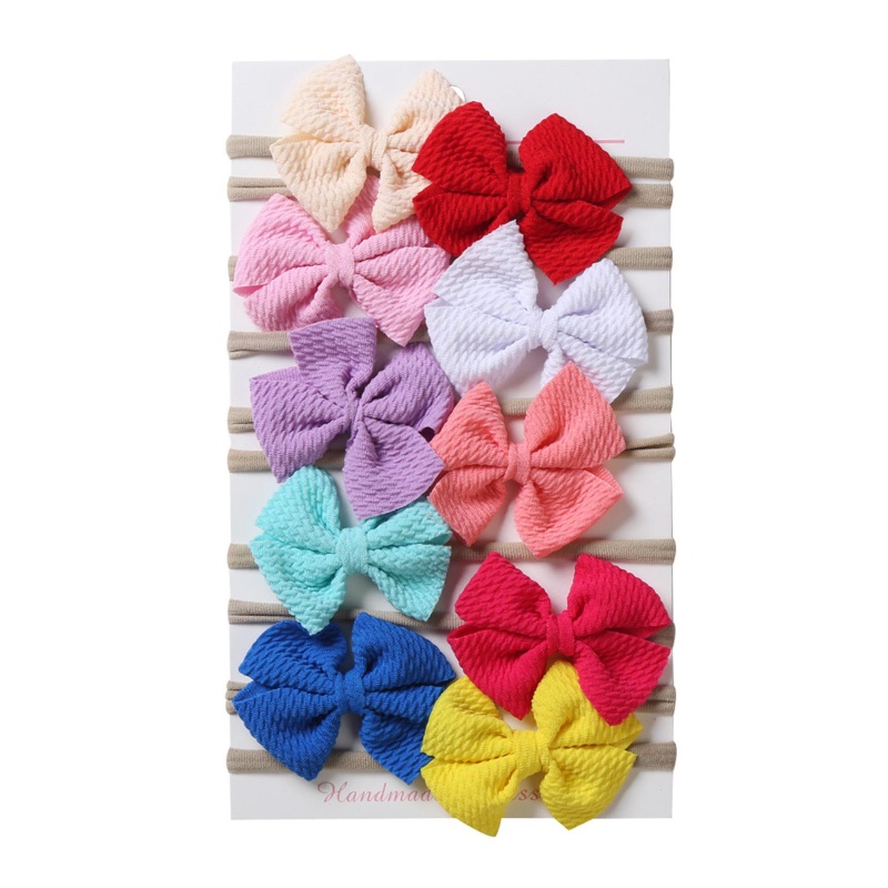 Set 10 Băng Đô Nơ Thời Trang Cho Bé Gái