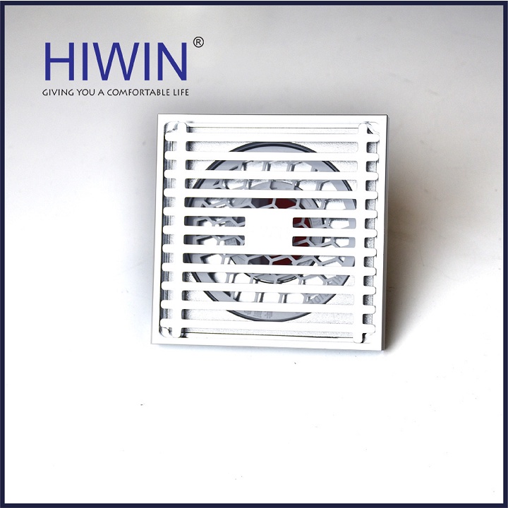 Phễu thoát sàn ngăn mùi hôi thoát nước nhanh đồng mạ crom kích thước 100x100mm HIWIN FD-1451