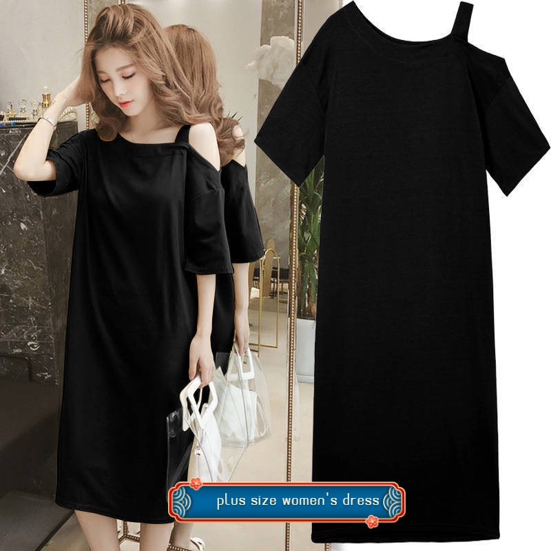Đầm thun dáng suông dài hở vai phong cách Hàn Quốc thời trang cho nữ