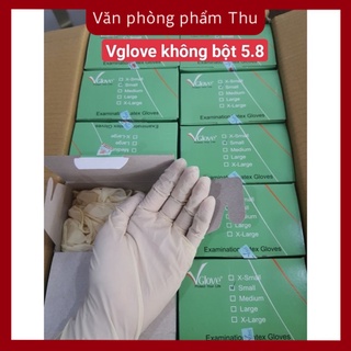 Thùng 10 hộp găng tay y tế latex không bột vgloves màu trắng