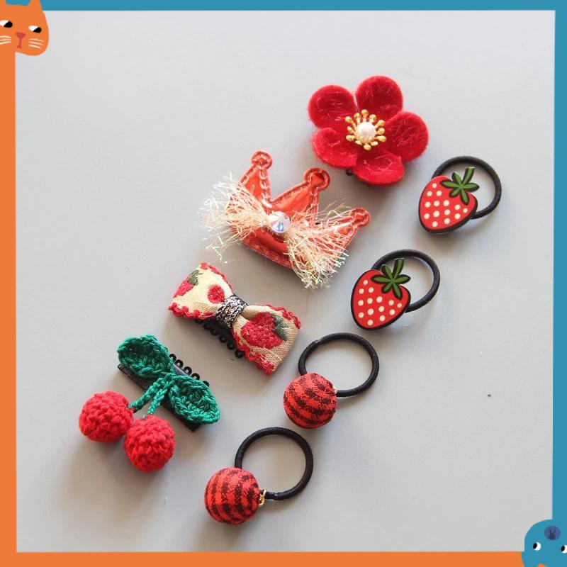 Kẹp Tóc Đính Đá Sapphire Xinh Xắn Cho Thú Cưng