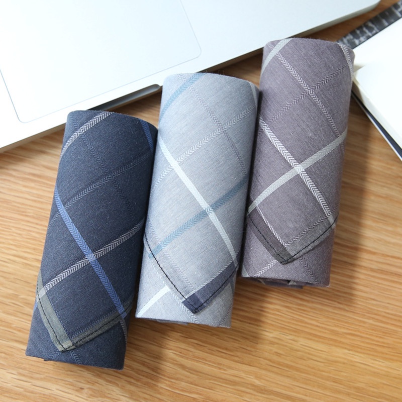 3 cái / bộ 43 * 43 cm business handkerchief soft sweat-absorbent cotton men's square handkerchiefs