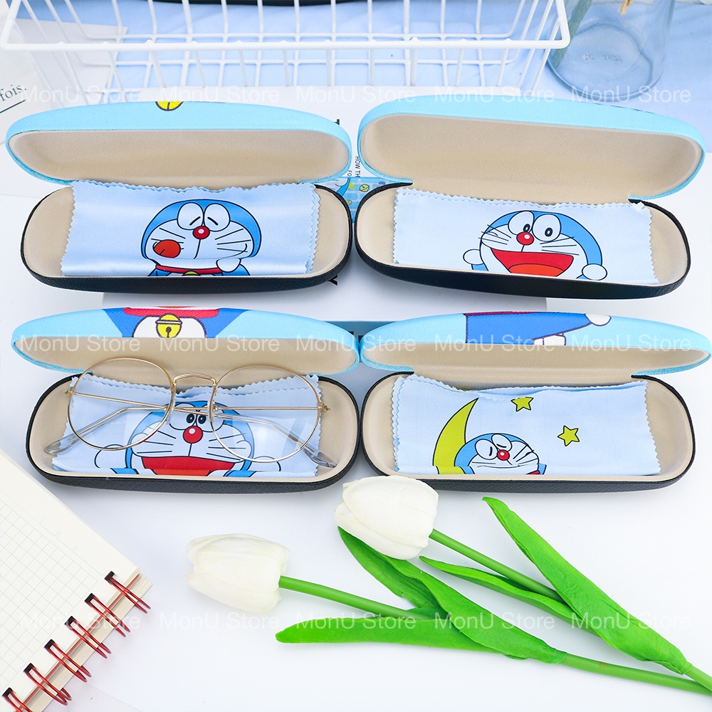 Hộp đựng kính cận DORAEMON DOREMON tặng khăn lau kính dễ thương cute MON0111