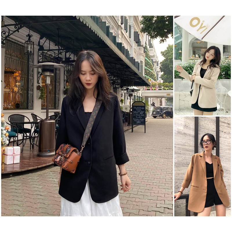 ÁO KHOÁC VEST BLAZER NỮ 2 LỚP CÓ SIZE PHONG CÁCH HÀN QUỐC 2 CÚC CHẤT CAO CẤP