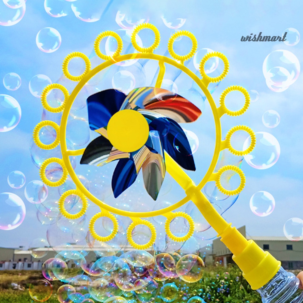 [Wish] Kid Handheld Windmill Manual Bubble Blowing Wand Stick Children Outdoor Toy