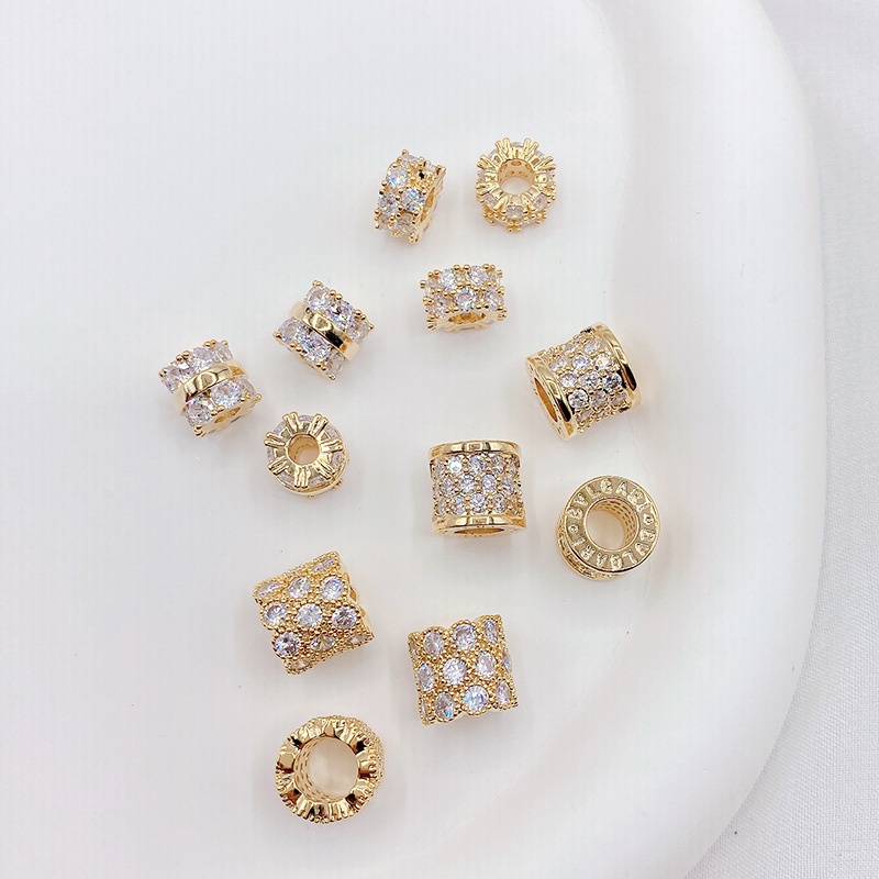 Chuỗi Hạt Đá Zircon Màu Vàng Đồng 14K Dùng Làm Trang Sức diy