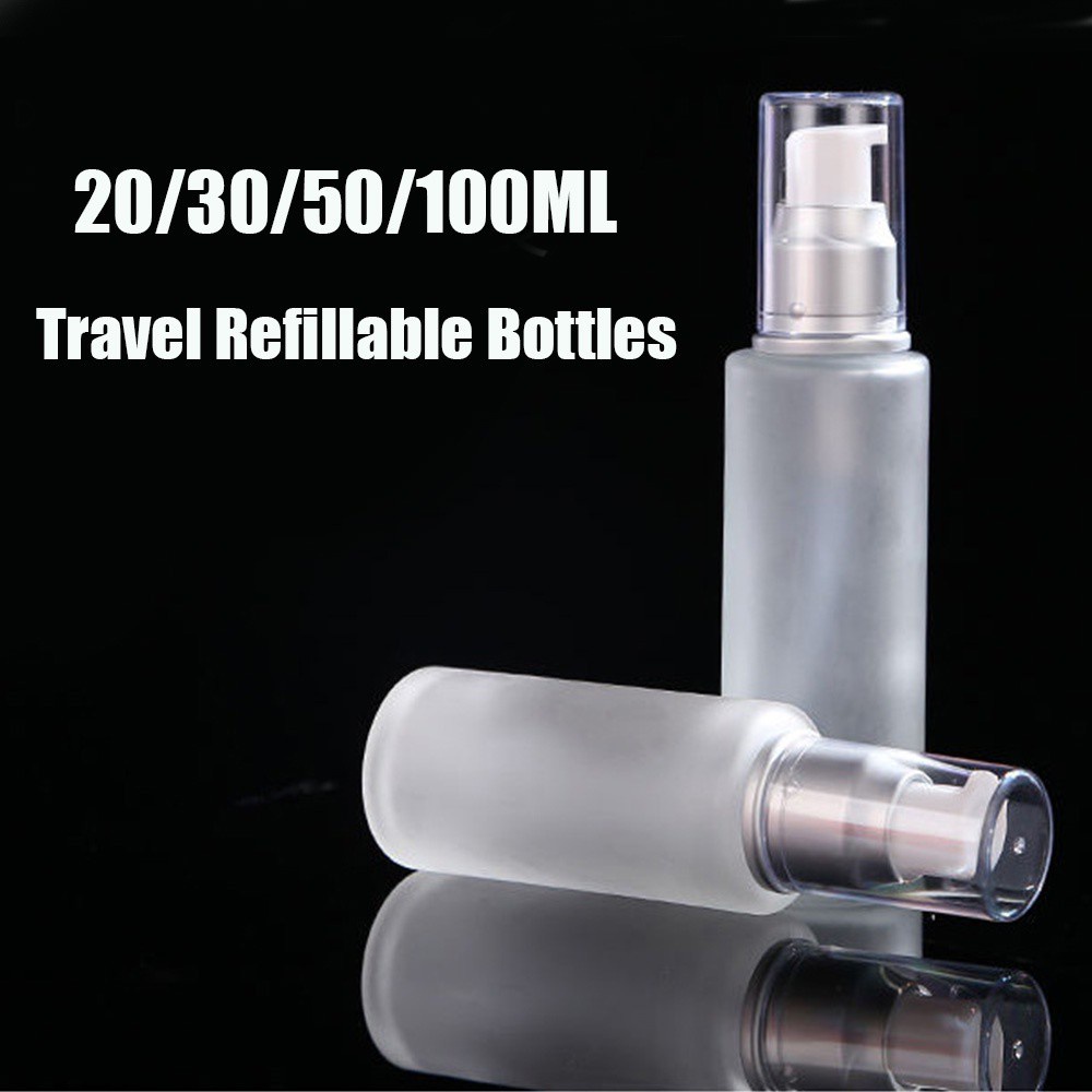 (Hàng Mới Về) Chai Thủy Tinh Rỗng Trong Suốt Dạng Xịt 20 / 30 / 50 / 100ml Dùng Chiết Mỹ Phẩm Khi Đi Du Lịch