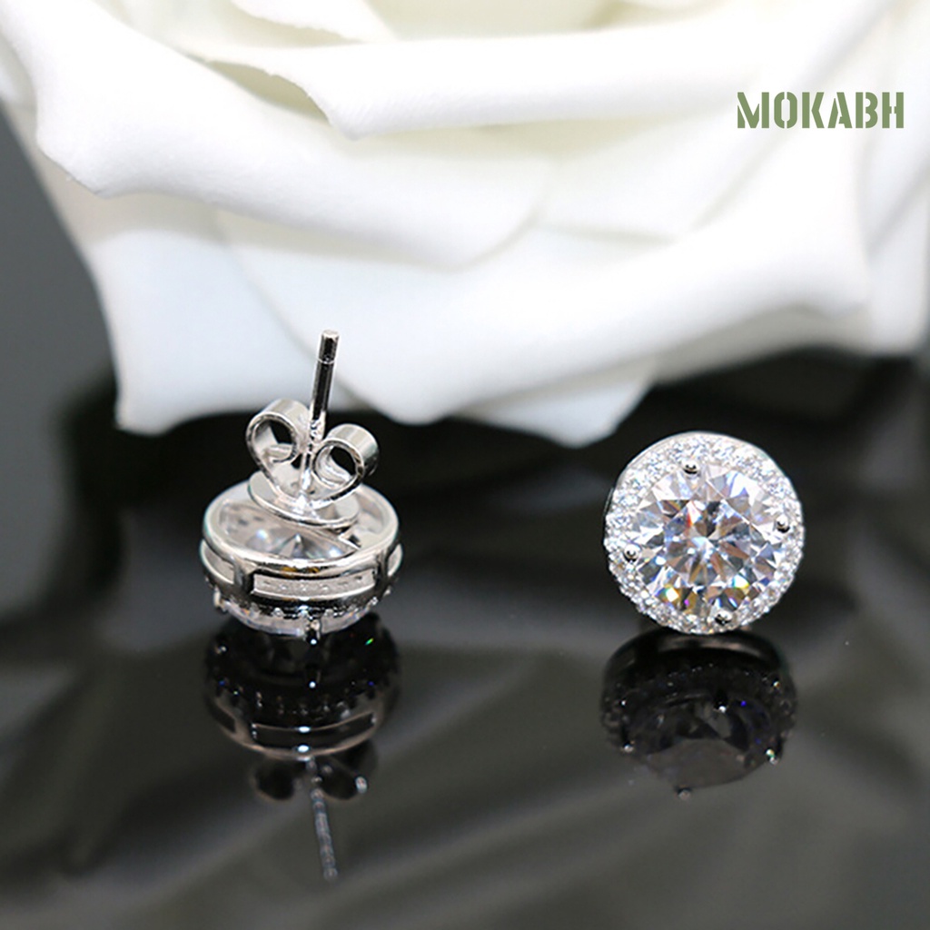Bông Tai Mạ Bạc Dát Đá Zircon Thời Trang