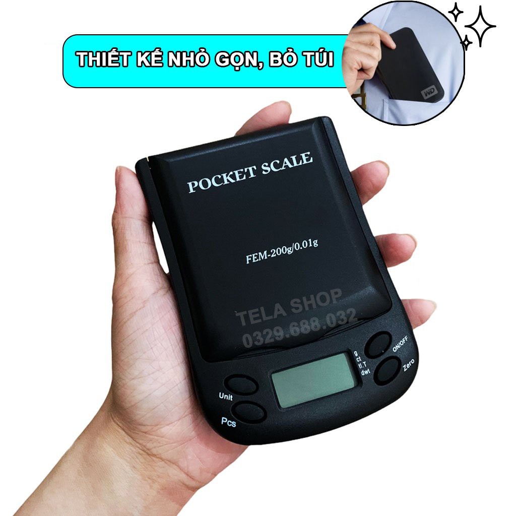 Cân Tiểu Ly 0.01g FEM có đơn vị Cân Vàng Chính Xác Cao ( Bảo Hành 1 Năm ) Tela Shop