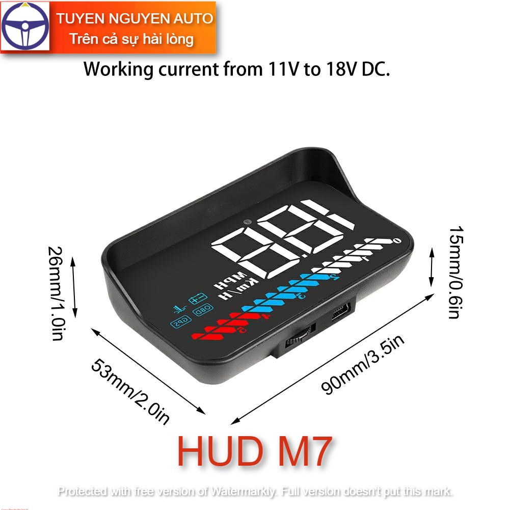 Hud M7 hiển thị tốc độ và cảnh báo tốc độ (OBD + USB) Tặng móc khóa Omuda chính hãng