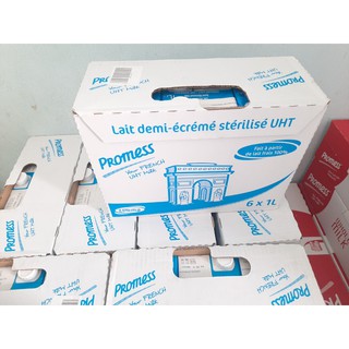 THÙNG 6 HỘP SỮA TƯƠI PROMESS ÍT BÉO 1L - DATE T2/2022