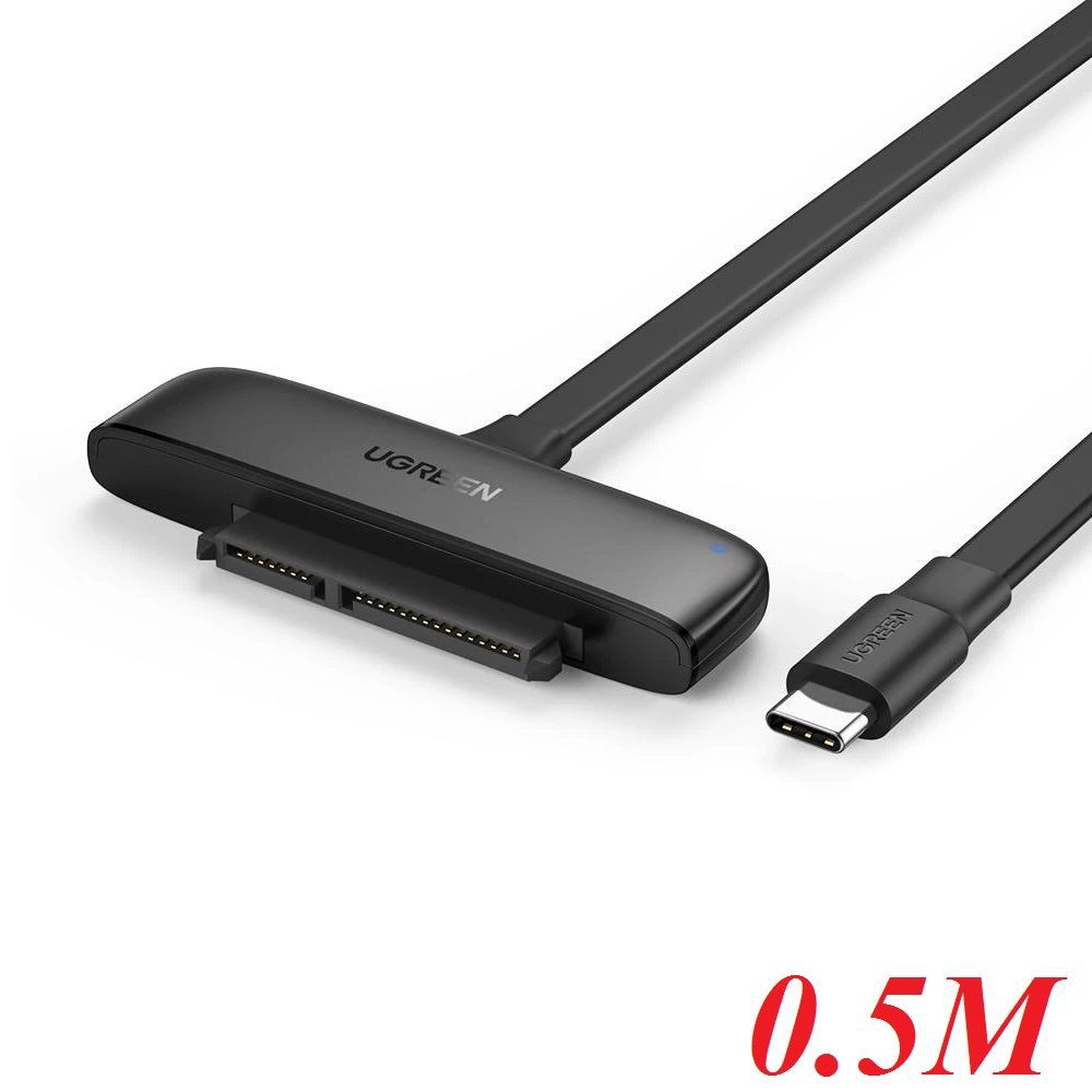 Ugreen 70554 0.5M màu đen đọc ổ 2.5 inch SATA ra USB type C 50cm CM308
