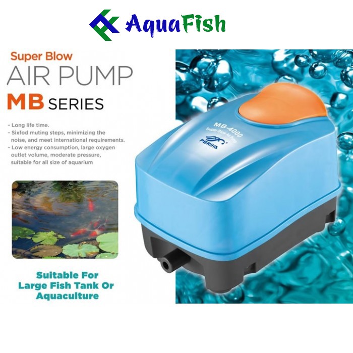 Máy Sục Khí Hồ Cá Koi Periha MB 4000, MB 8000, MB 12000, MB 18000 (máy sủi khí chạy êm và siêu tiết kiệm điện)