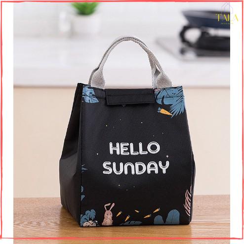 Túi giữ nhiệt đựng hộp cơm chống nước có quai xách tiện dụng (Giao màu ngẫu nhiên)
