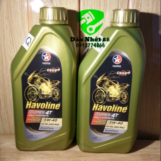 [Chính hãng] Nhớt Caltex Havoline Super 4T Fully Synthetic SAE 5W-40 1L (tổng hợp 100%)