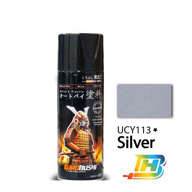 UCY113- xịt samurai màu bạc lót nền