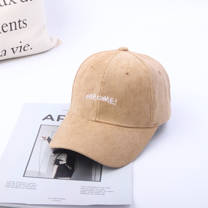 Corduroy Chữ cái Mũ bóng chày Mũ nam và nữ Mũ thông thường Tất cả phù hợp với Mặt trời