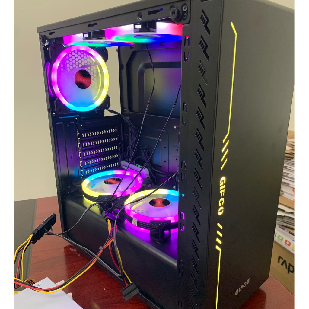 Vỏ Case GIPCO 5986 LK - LG - LH -LFCÓ SẴN 1 DẢI LED RGB ĐẰNG TRƯỚC VÀ 2 FAN LED PHÍA | BigBuy360 - bigbuy360.vn
