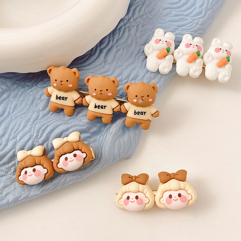 Kẹp tóc thời trang hình gấu/ thỏ xinh xắn cho bé gái