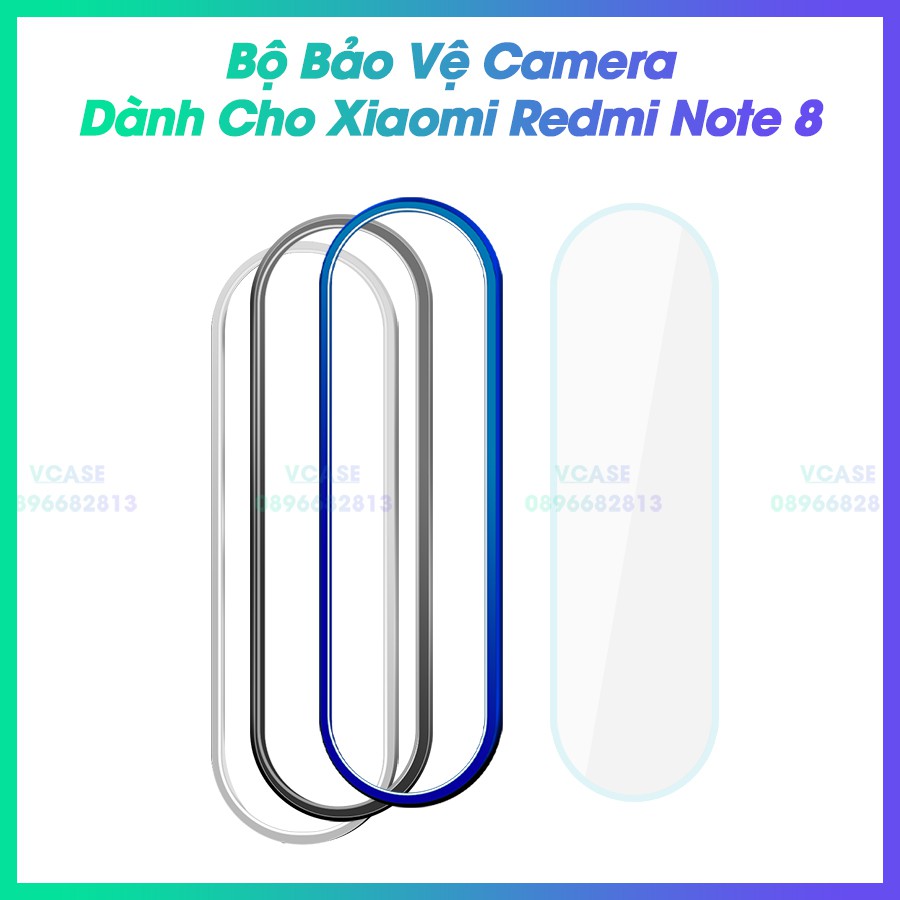 Bộ bảo vệ Camera Dành Cho Xiaomi Redmi Note 8 Cường Lực CAMERA + Khung viền Nhôm CAMERA