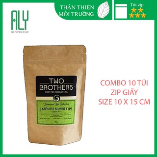 Set 10 túi zip giấy không cửa sổ tiện lợi, thân thiện môi trường size 10x15 cm