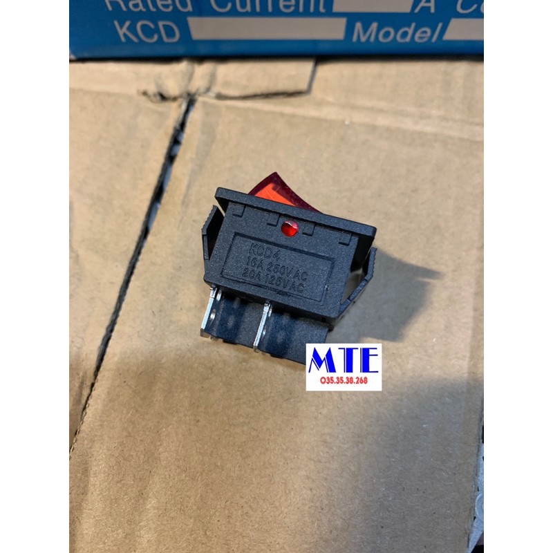 MTE - Công tắc KCD4 / KCD4 chống nước 16A 250V 4 chân - công tắc bập bênh / 1 cái