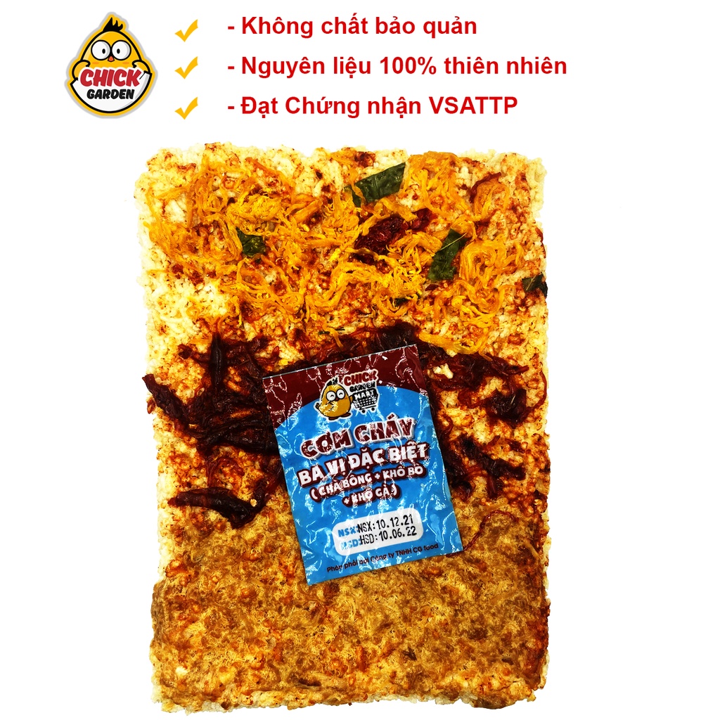 (Vua Cơm Cháy) Mix 3 Vị Đặc Biệt - Cơm Cháy Siêu Chà Bông Chick Garden - Đồ Ăn Vặt 250gram