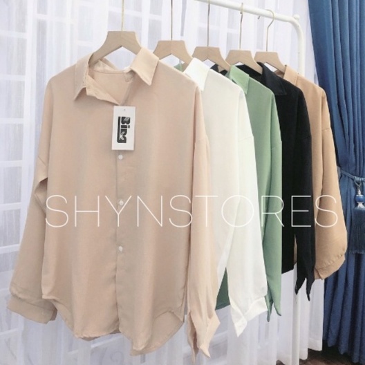 Áo Sơ Mi Trắng Dài Tay Nữ Chất Lụa Nhẹ Mát Form Oversize Siêu Xinh | BigBuy360 - bigbuy360.vn