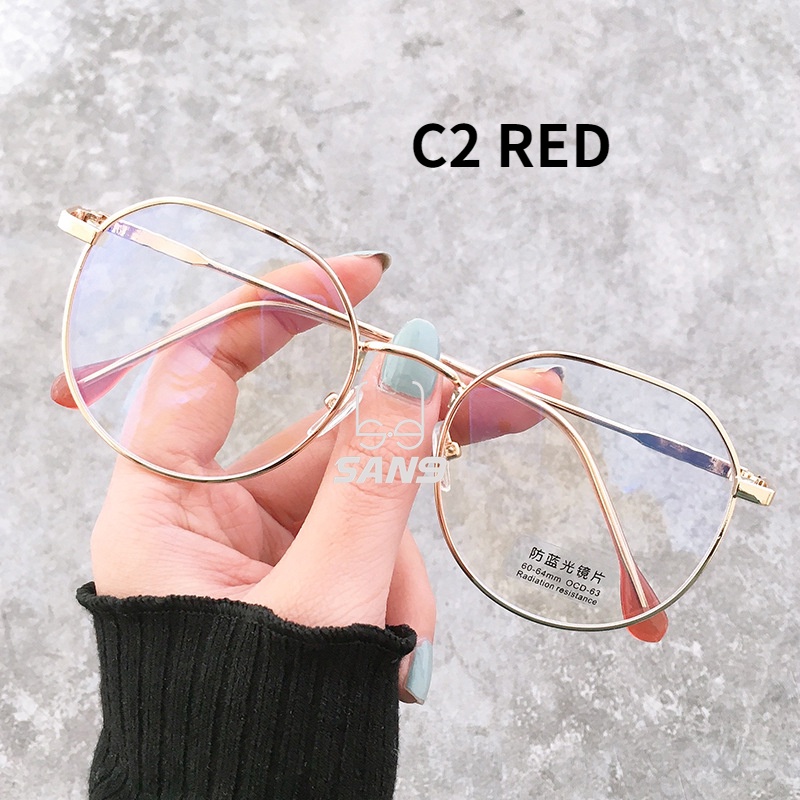 Round Spek Spec Anti Blue Light Blocking Glasses Anti-blue computer metal frame Women Eyeglasses cermin mata