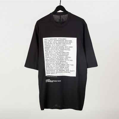 Áo thun ngắn tay Rick Owens DRKSHDW text print oversize T-shirt