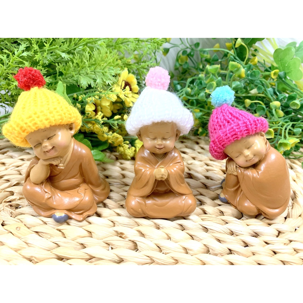 Bộ 3 Chú Tiểu Ấn Độ Hoan Hỉ Tài Lộc Nón Len ( Hình Thật + Video Thật )