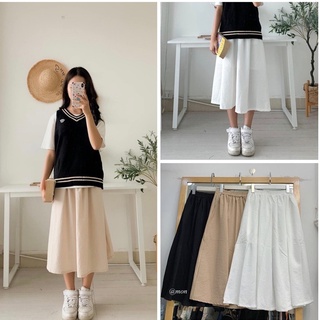 Chân váy đũi ulzzang ♥️ Chân váy đũi kiểu dáng Hàn Quốc có túi xẻ - NhimShop CV04