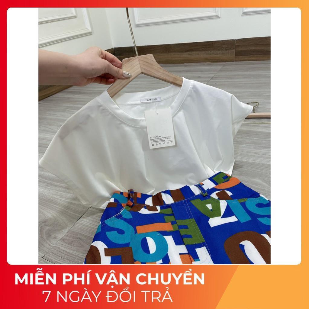 [ 𝐅𝐑𝐄𝐄 𝐒𝐇𝐈𝐏 ] Set Áo Tanktop Tay Rơi  Mix Chân Váy Chữ