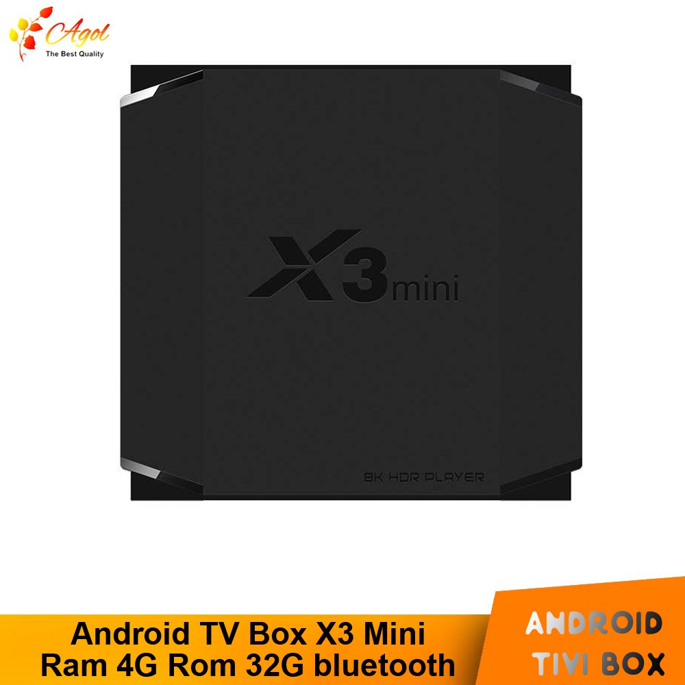 Android TV Box X3 Mini Amlogic S905X3, 4GB Ram, 32GB bộ nhớ trong, Android 9.0 có bluetooth và cài sẵn toàn bộ ứng dụng