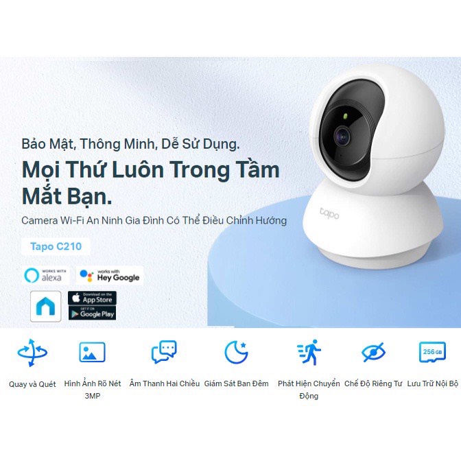 [Hỏa Tốc - HCM] Camera Wifi TP-link Tapo C210 Camera 360 1080p | Hàng Chính Hãng | Bảo Hành 24TH | Ngoc Vien Store