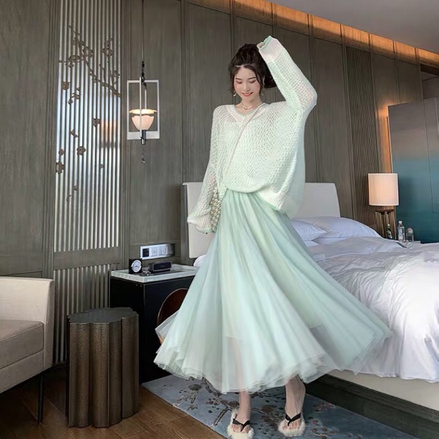 [ ORDER ] Set váy xoè ulzzang