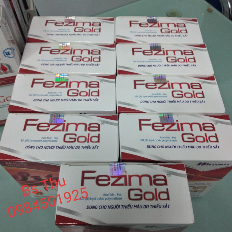 FEZIMA GOLD hộp 20 ống bổ sung sắt, bổ máu, vị ngô thơm không tanh không táo