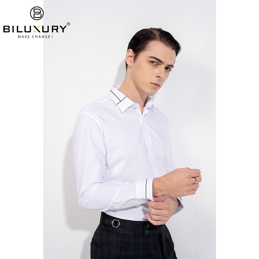 Áo sơ mi nam dài tay cao cấp BILUXURY đơn giản tinh tế phù hợp mọi hoàn cảnh 4SMDT016TRK | BigBuy360 - bigbuy360.vn