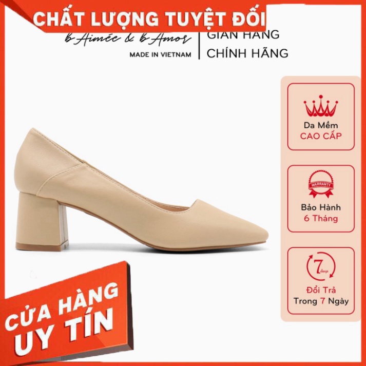Giày cao gót nữ đế vuông cao 5p mũi vuông bAimée & bAmor - MS1676 - Hàng nhập khẩu