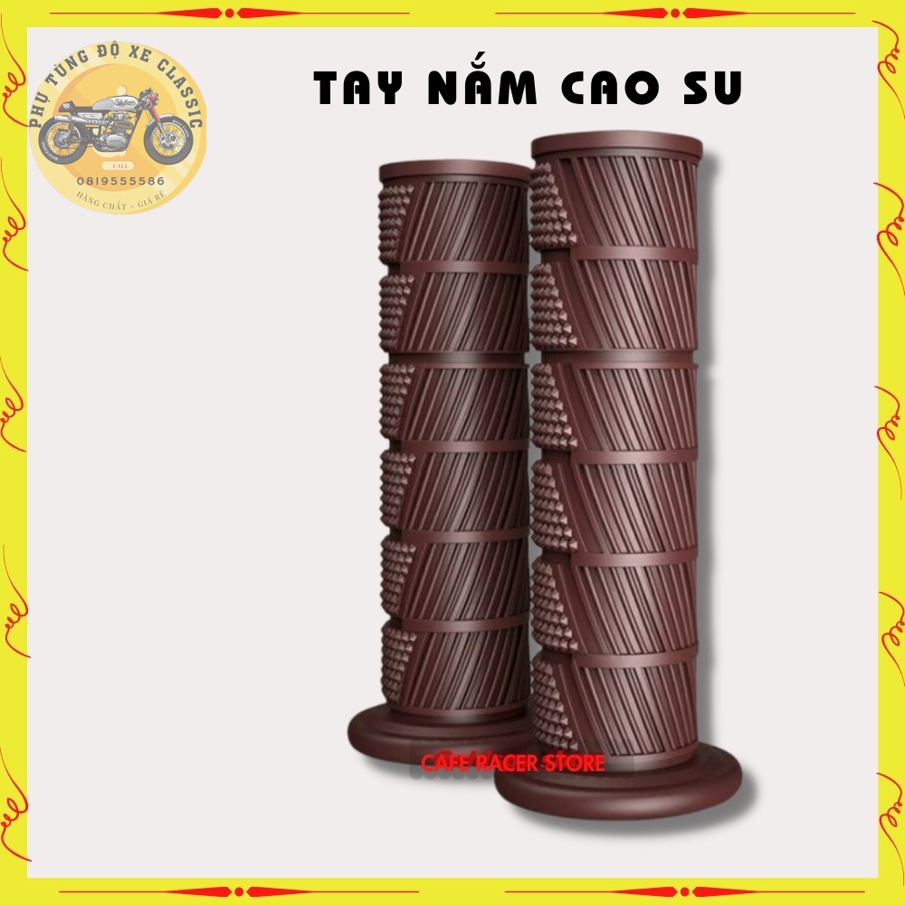 Tay nắm xe máy bao tay cao su cho dòng xe classic cổ điển giúp êm tay chống trơn, phu hợp mọi loại xe