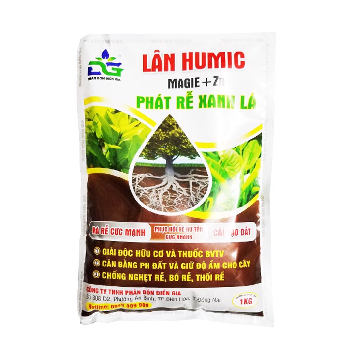 Phân Bón Ra Rễ Lân Humic - Túi 1kg Giải độc hữu cơ và thuốc bảo vệ thực vật