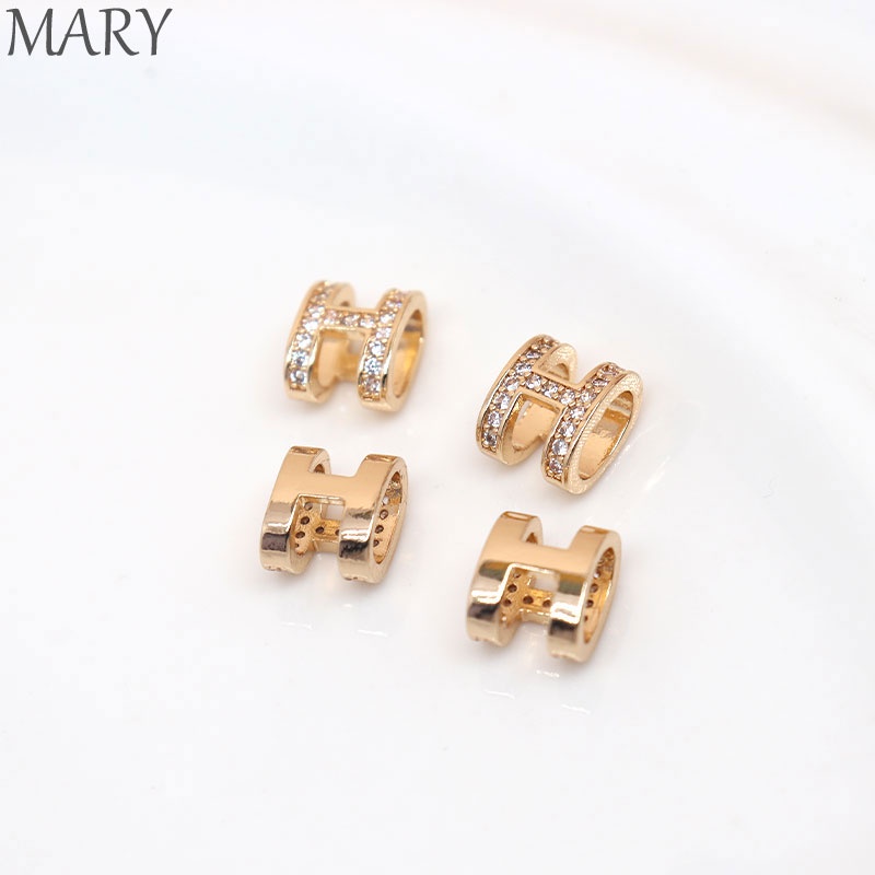 Mặt Dây Chuyền Hình Chữ H Bằng Đồng 14K Thời Trang