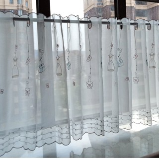 Rèm cửa sổ Ngắn Bằng Vải Voan Trong Suốt Đáng Yêu Cho Nhà Bếp