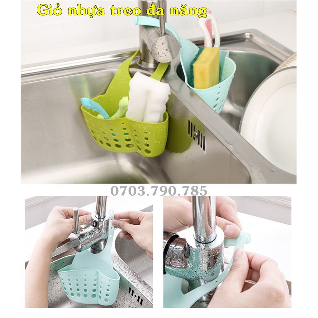Giỏ Nhựa Đựng Đồ Treo Bồn Rửa Chén